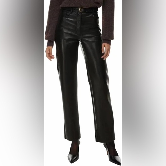 Aritzia Melina Black Vegan Leather Pants - Picture 1 of 4